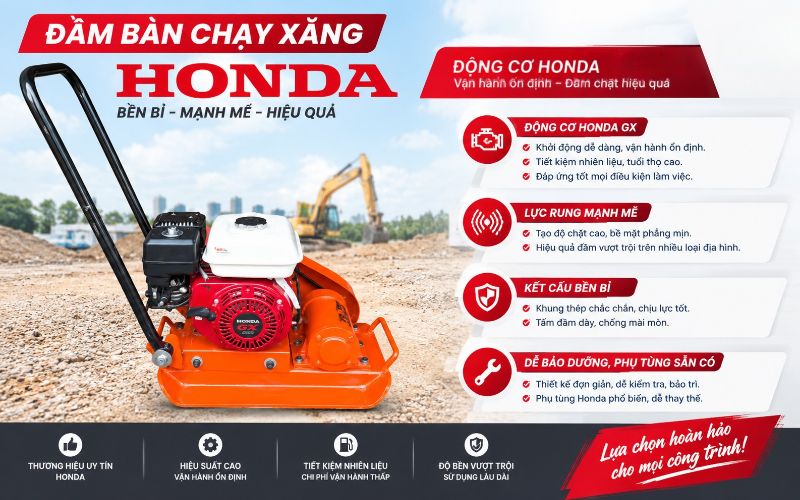 Đầm bàn chạy xăng thương hiệu Honda