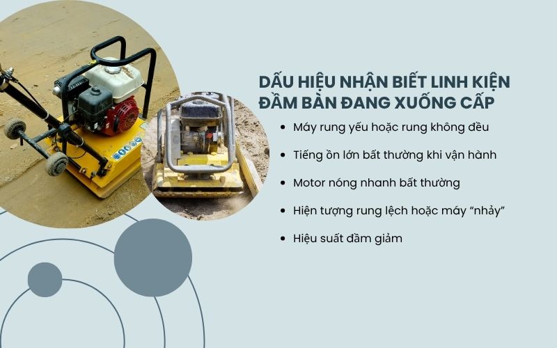 Dấu hiệu nhận biết linh kiện đầm bàn đang xuống cấp