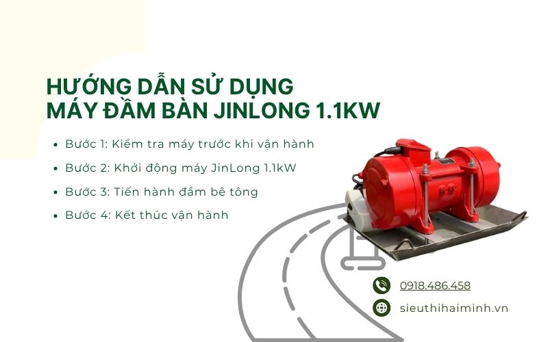 Hướng dẫn sử dụng máy đầm bàn JinLong 1.1kW
