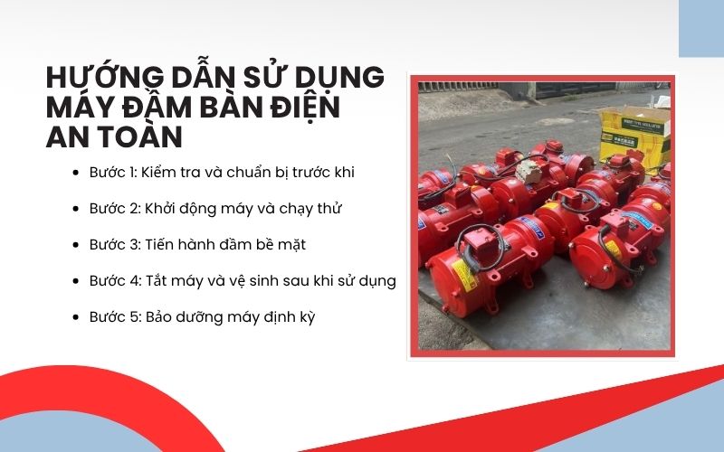 Hướng dẫn sử dụng máy đầm bàn điện an toàn