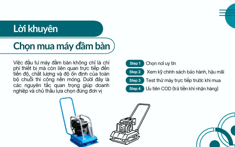 Lời khuyên khi chọn địa chỉ mua máy đầm bàn
