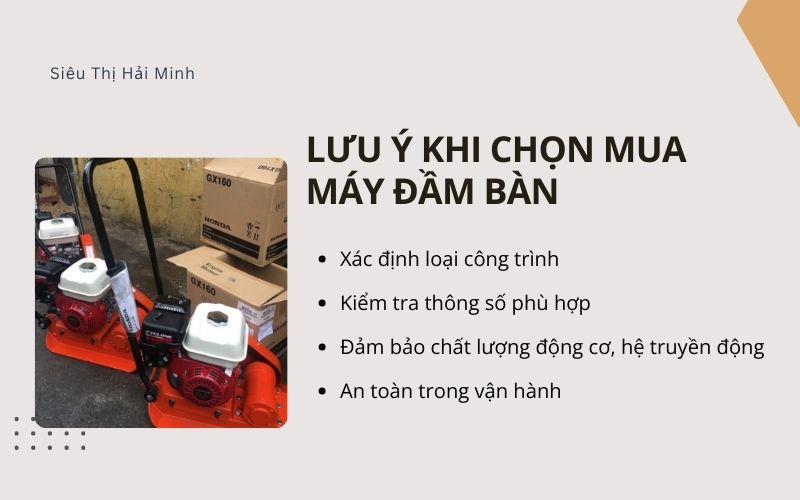 Lưu ý khi chọn mua máy đầm bàn 
