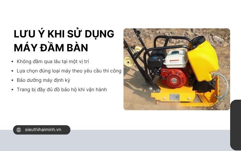 Lưu ý khi sử dụng máy đầm bàn hiệu quả
