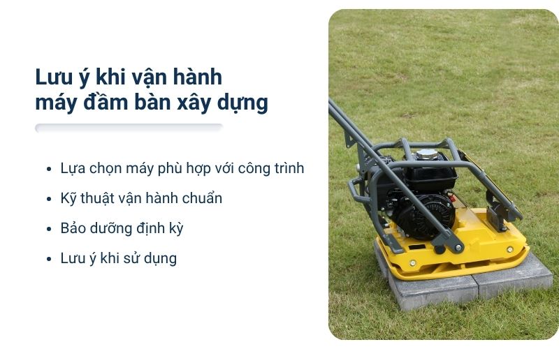 Lưu ý khi vận hành máy đầm bàn xây dựng
