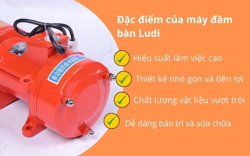 Đặc điểm của máy đầm bàn Ludi