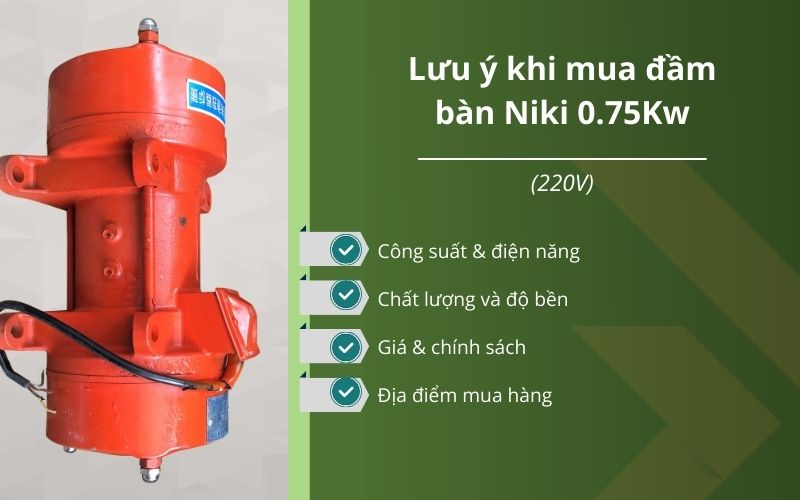 Lưu ý khi mua đầm bàn Niki 0.75Kw