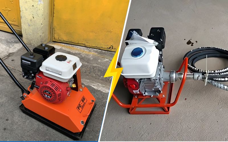 Máy đầm bàn và máy đầm dùi khác nhau ra sao?