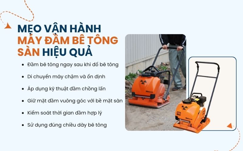 Mẹo vận hành máy đầm bàn bê tông sàn hiệu quả