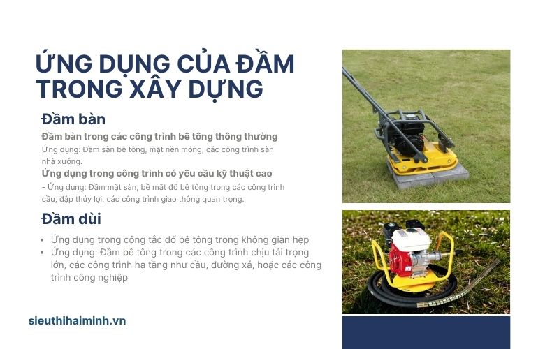 Ứng dụng của đầm trong xây dựng
