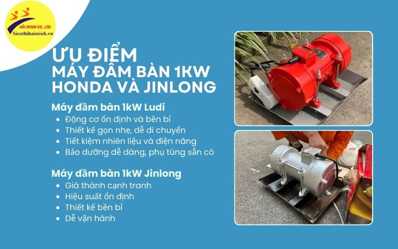 Ưu điểm của máy đầm bàn 1kw Ludi và Jinlong