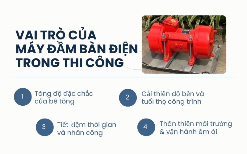 Vai trò của máy đầm bàn điện trong thi công