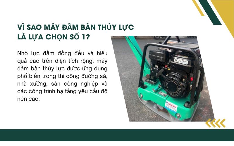 Vì sao máy đầm bàn thủy lực là lựa chọn số 1