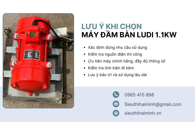 lưu ý khi chọn máy đầm bàn Ludi 1.1Kw