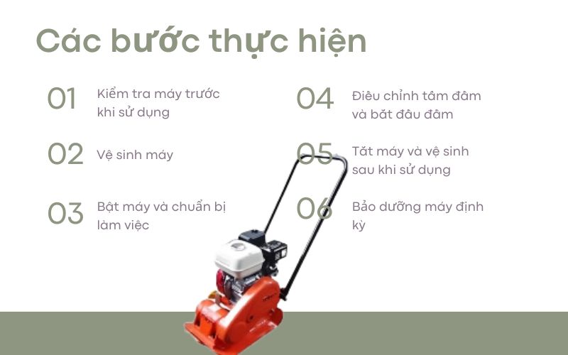 Hướng dẫn sử dụng máy đầm bàn đúng cách 