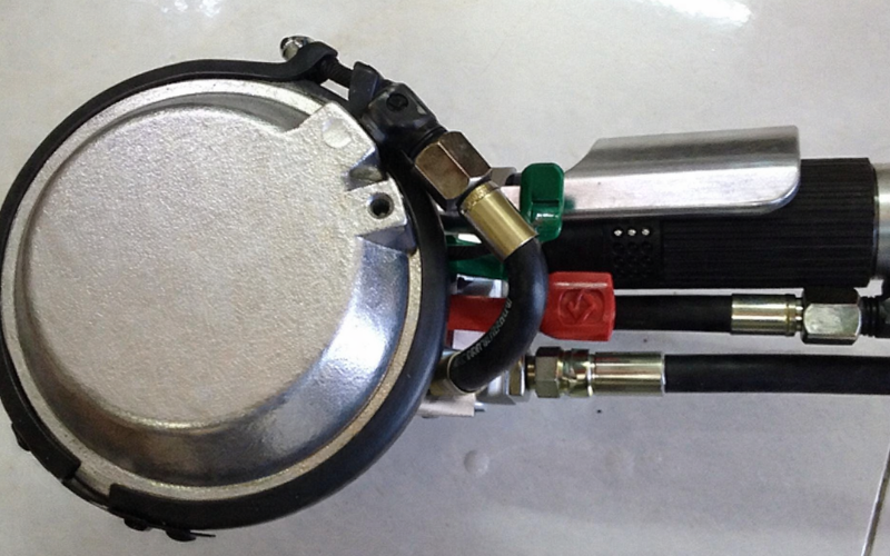 Hình ảnh thực tế máy đóng đai thép khí nén 3 trong 1 SA-106