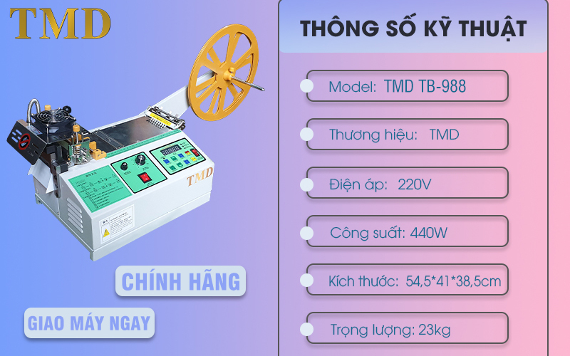Thông số kỹ thuật của máy cắt đai tự động TMD TB-988