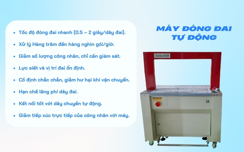 Ưu - nhược điểm của máy đóng đai thùng carton tự động