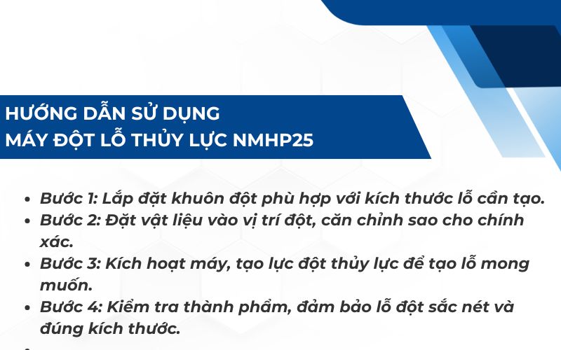 Hướng dẫn sử dụng máy đột lỗ thủy lực NMHP25