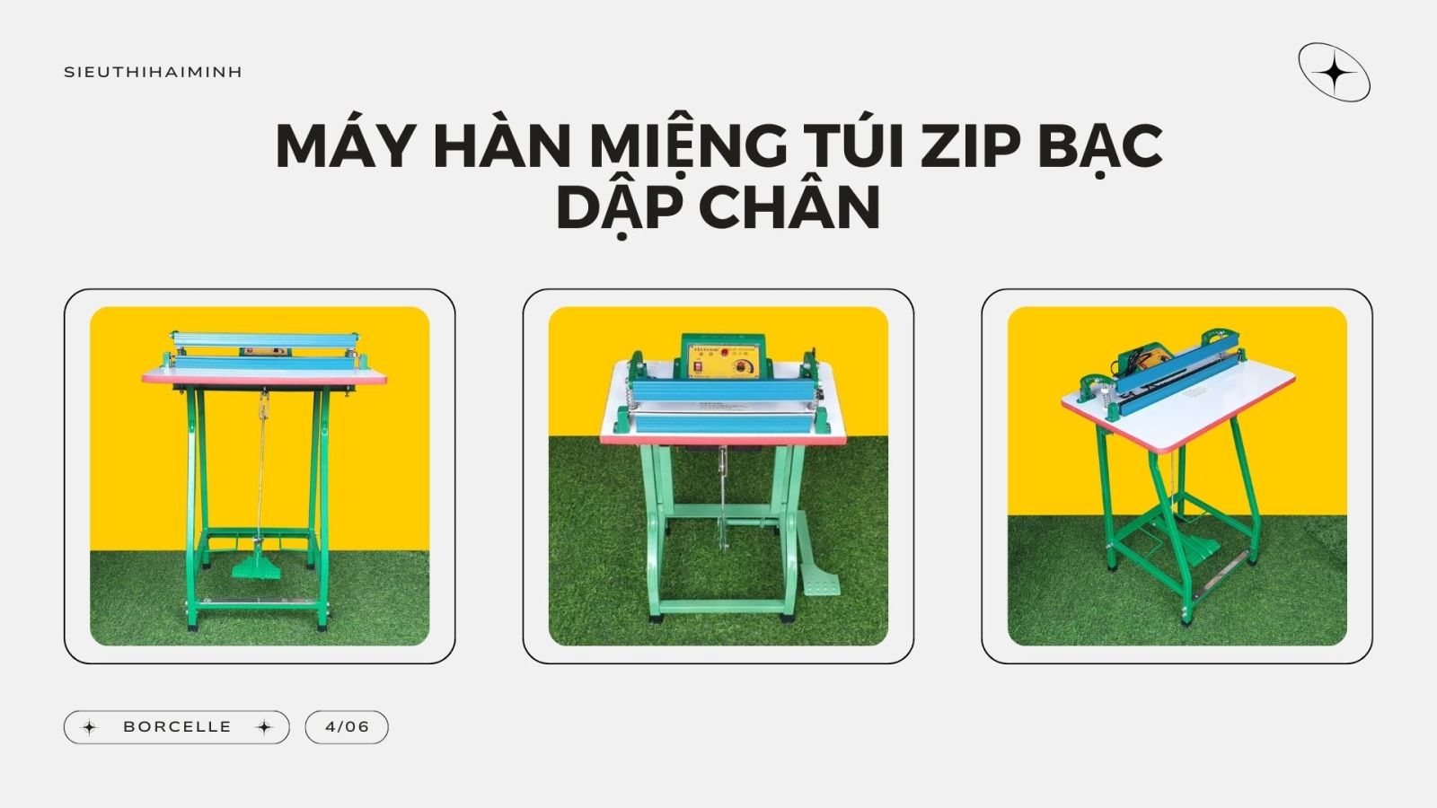 Máy ép miệng túi zip bạc dập chân
