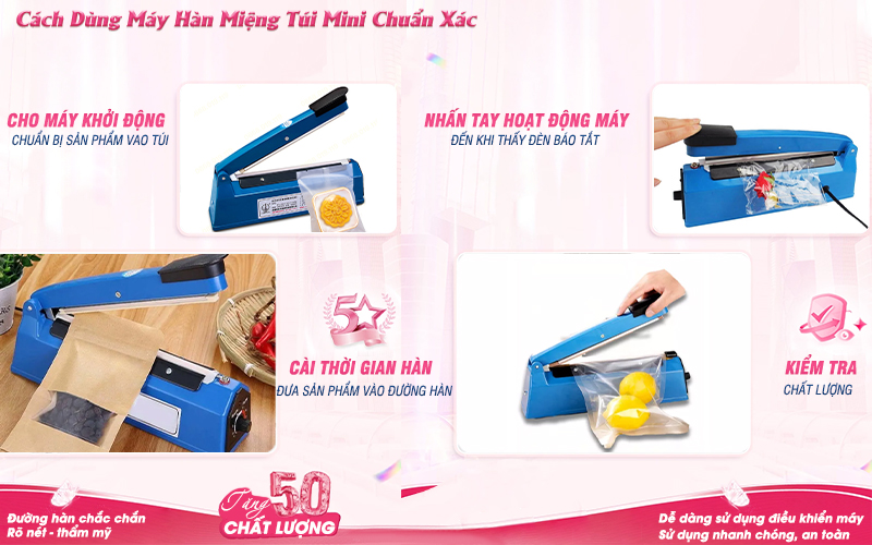 Cách Dùng Máy Hàn Miệng Túi Mini Chuẩn Xác