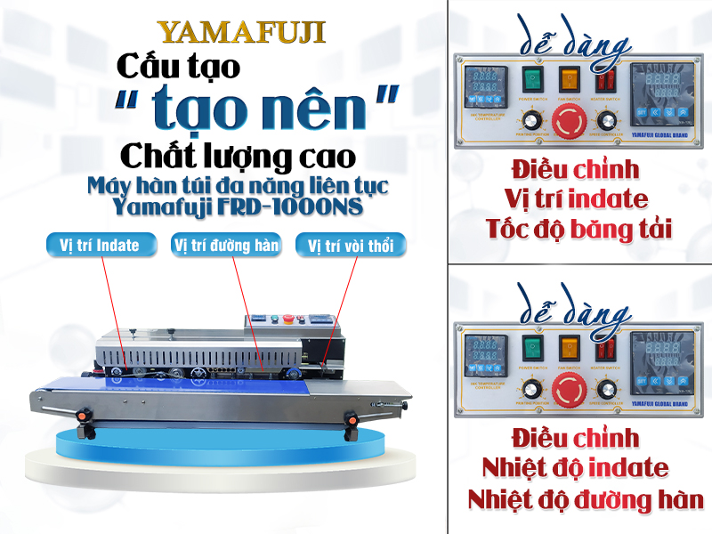 Cấu tạo máy hàn túi đa năng liên tục Yamafuji FRD-1000NS