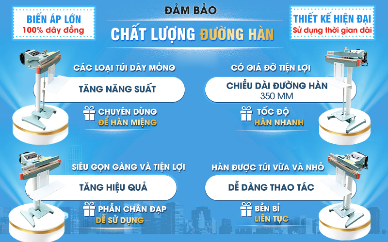 Điểm vượt trội của máy hàn miệng túi dập chân Yamafuji PFS-F350