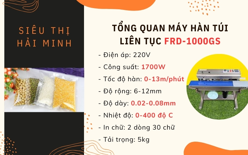 Tổng quan máy hàn túi liên tục FRD-1000GS