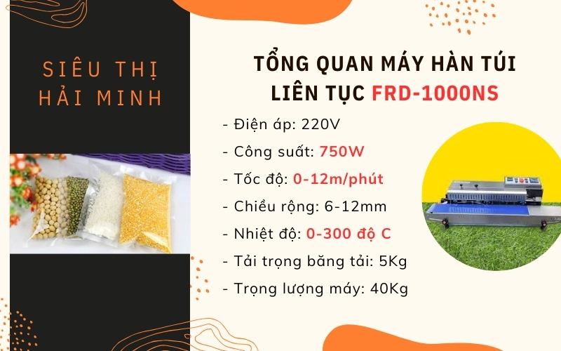 Tổng quan máy hàn túi liên tục FRD-1000NS