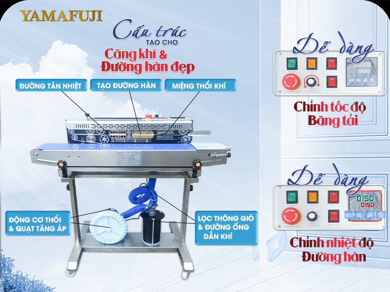 cấu tạo máy hàn miệng túi Yamafuji SF-150GS