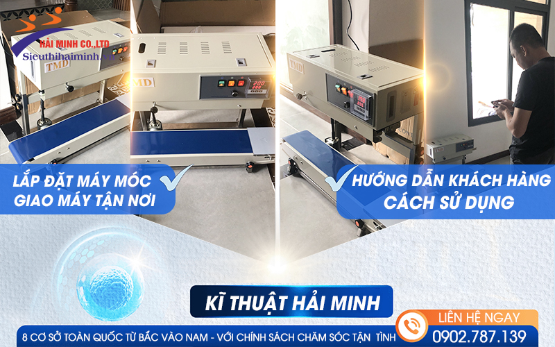 Bàn giao máy hàn túi đứng TMD FR-900