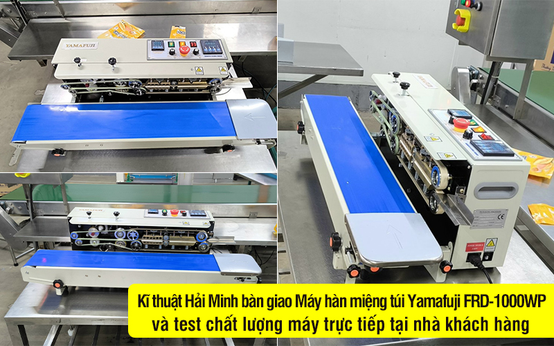kĩ thuật Hải Minh bàn giao Máy hàn miệng túi Yamafuji FRD-1000WP