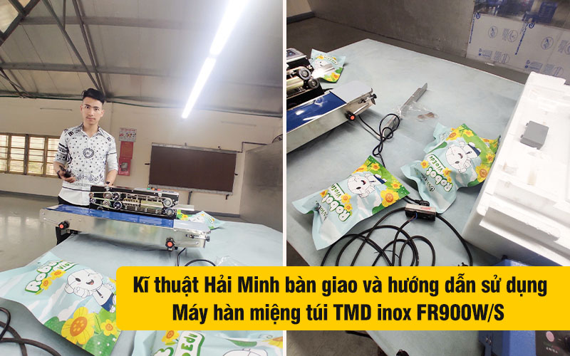 kĩ thuật giao máy Máy hàn miệng túi TMD inox FR900WS