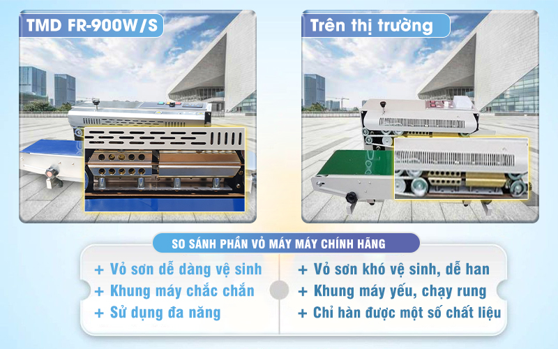 so sánh phần vỏ máy hàn túi TMD FR900WS
