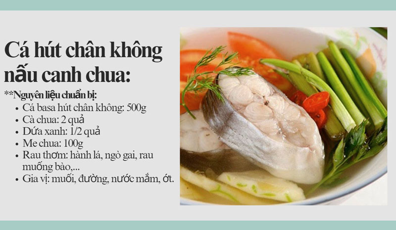  Cá hút chân không nấu canh chua