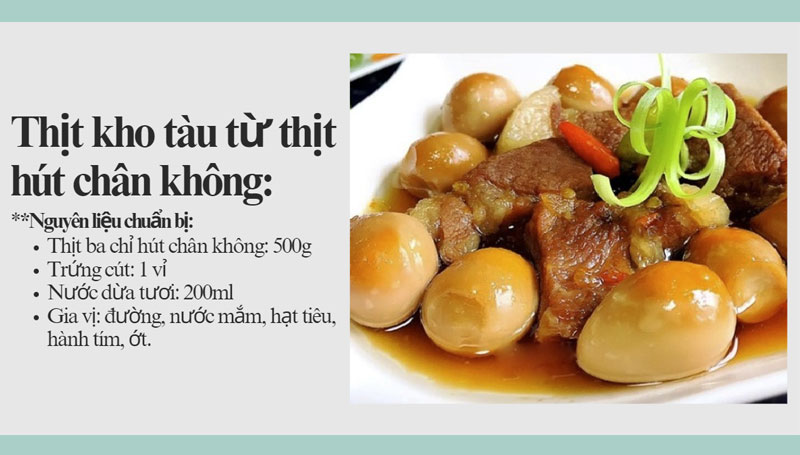 Thịt kho tàu từ thịt hút chân không