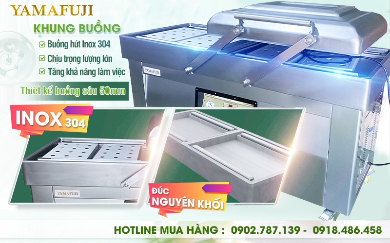 Buồng hút Inox 304 máy hút chân không dz-600 2SB New
