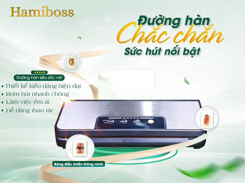 Kiểu dáng thiết kế siêu chắc chắn của Máy hút chân không Hamiboss VS6602 (Tự động)