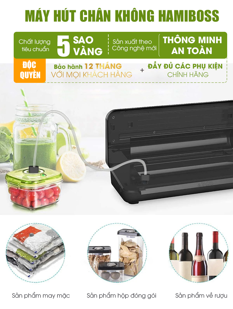 Máy hút chân không Hamiboss VS6602 (Tự động)