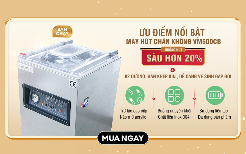 Máy hút chân không Yamafuji VM500CB (inox 304)