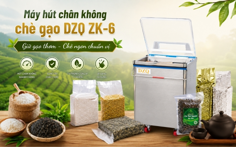 Máy hút chân không chè gạo DZQ ZK-6