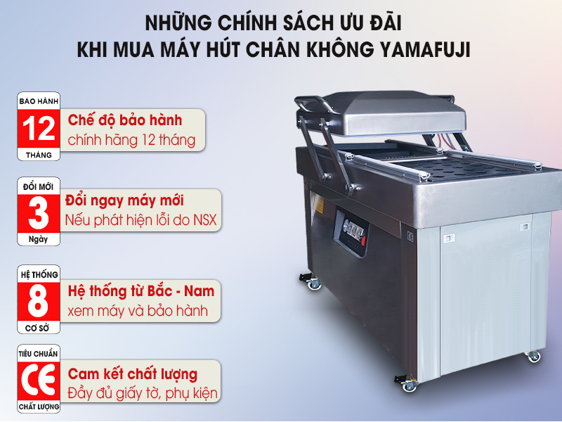 chính sách bảo hành máy hút chân không Yamafuji