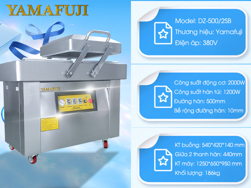 Thông số kỹ thuật máy hút chân không DZ-5002SB