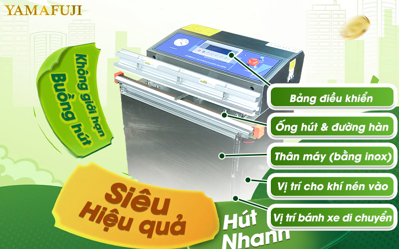 cấu tạo Máy hút chân không vòi ngoài Yamafuji DZ-600W 