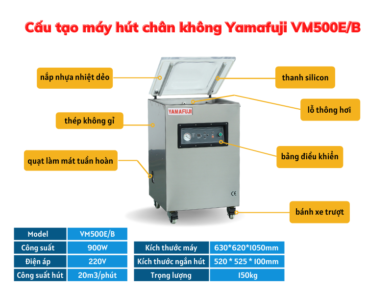 Máy hút chân không Yamafuji VM500E/B