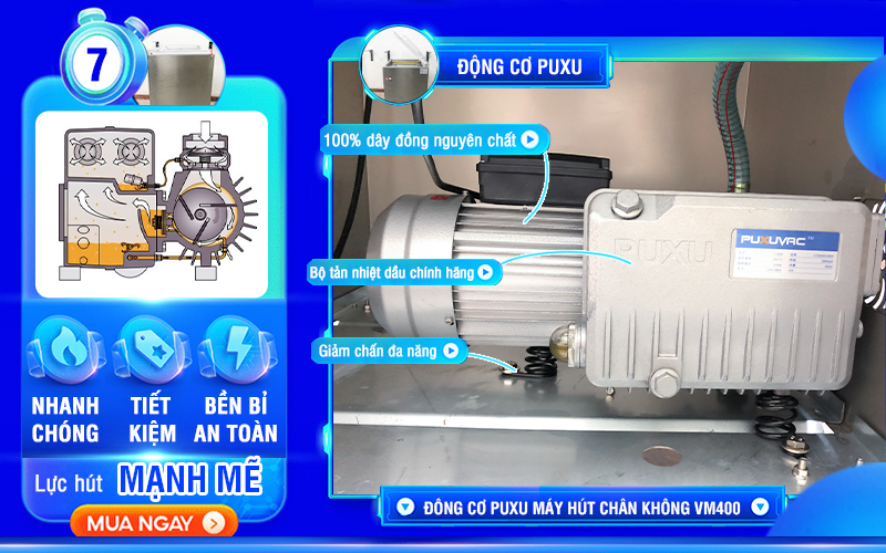 động cơ Máy hút chân không Yamafuji VM400CB (inox 304)