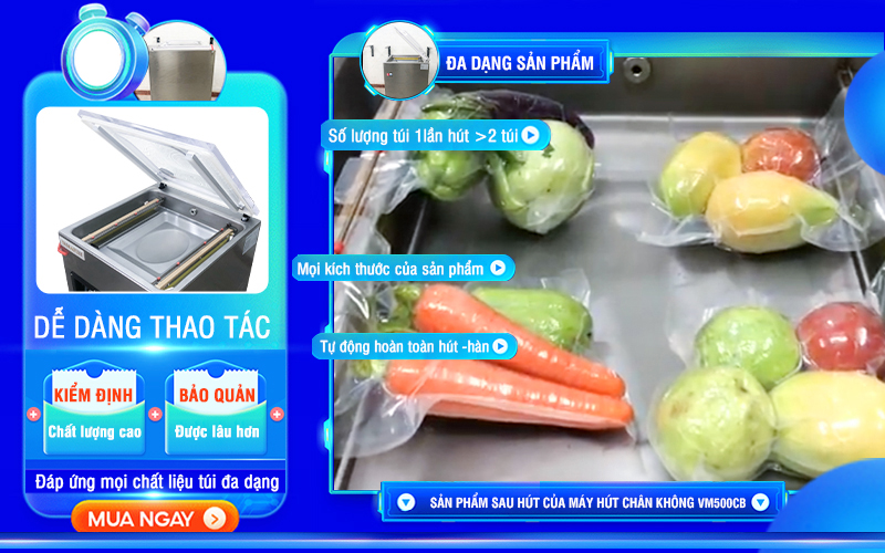 sản phẩm máy hút chân không vm500CB hiện đại, cao cấp