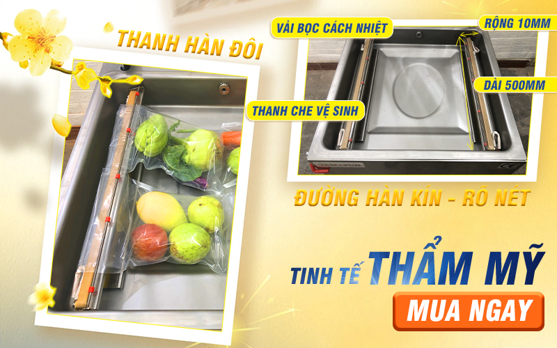 thanh hàn đôi máy hút chân không vm 500CB