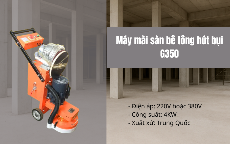 Máy mài sàn bê tông hút bụi G350