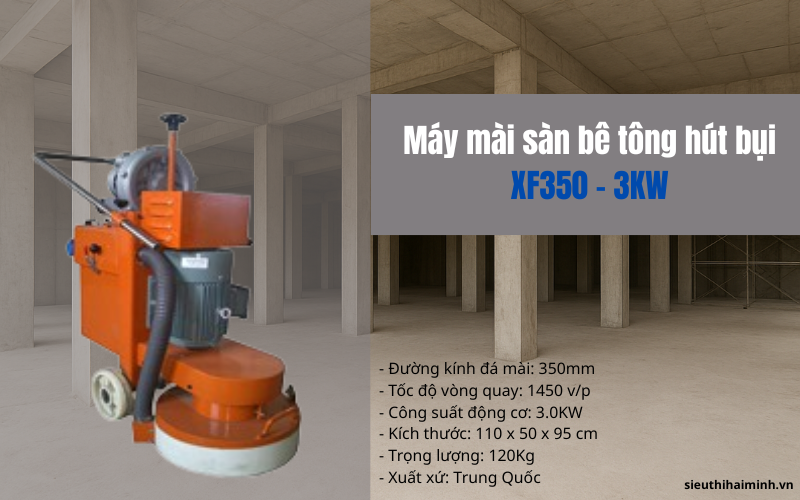 Máy mài sàn bê tông hút bụi XF350 – 3KW
