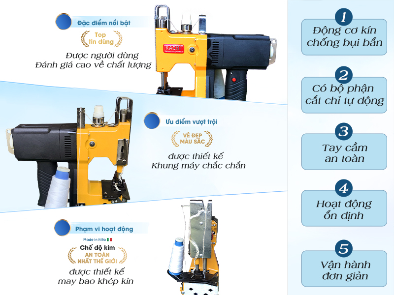 Đặc điểm nổi bật của máy khâu bao cầm tay GK9 200